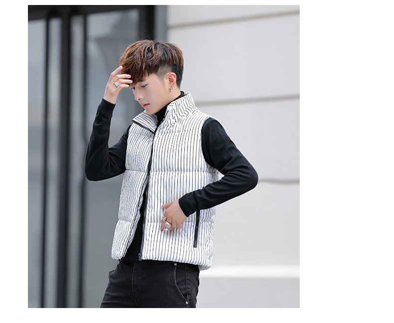 Vest nam mùa thu đông mùa thu Phiên bản Hàn Quốc của xu hướng cổ điển đẹp trai áo khoác xuống cotton ấm áp vest nam dày thời trang nam
