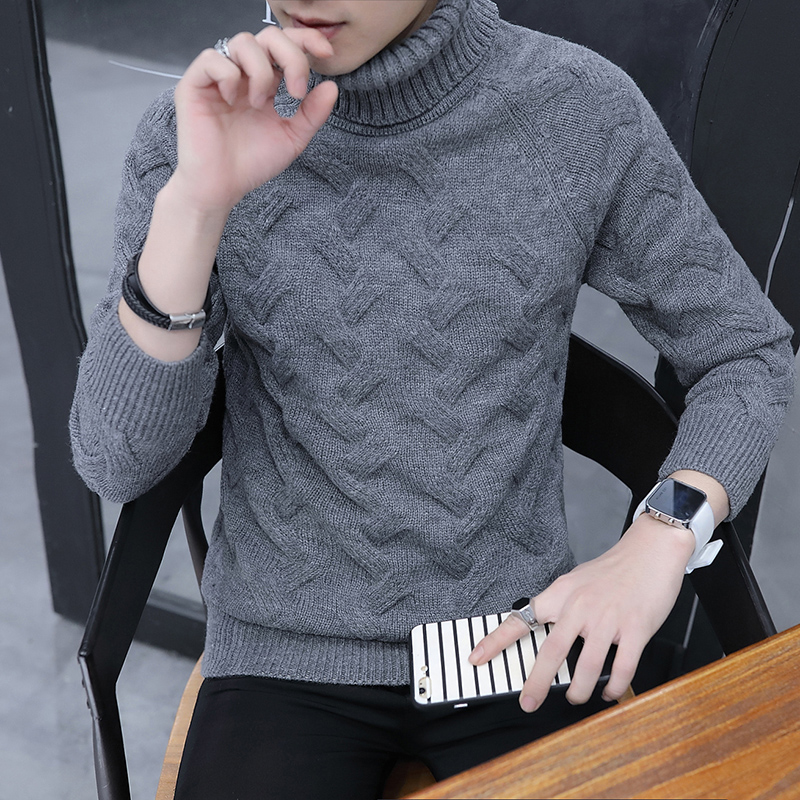 cơ thể sweatermen cao cổ hàng dệt kim của nam giới dày mùa đông Hàn Quốc phiên bản của các sinh viên dài tay áo gió cao đẳng mùa thu / mùa đông áo len.