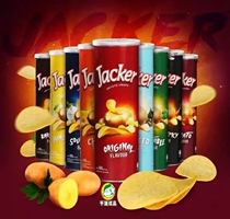 Malaysia imports jacker chips 160g*14 barrels container for taste