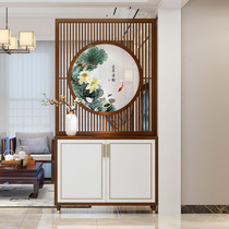 New Chinese GENGUAN CABINET SOLID WOOD SCREEN PARTITION LIVING ROOM ENTRANCE DOOR PARTITION EMBROIDERED BIFACIAL SCREEN CABINET SHOE CABINET