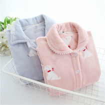 2018 lovers pajamas men plus velvet padded pajamas female flannel home suit with large size coral fleece