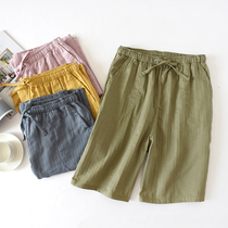 2020 New Mens Pure Cotton Pure Shorts Womens Summer Couples Cotton Yarn Casual Home Pants Sleeping Pants Outside Wearing Beach Pants