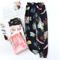 Small size women cotton cotton cotton cotton spring summer trousers home clothing pants pants close yoga pants anti-mosquito thin model