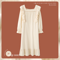 Mrs. Thly Sleepwear Sleeping Dresses Dress Woman Long Style Spring Autumn Season Pure Cotton Long Sleeve 2022 New Summer Style Advanced Sensation