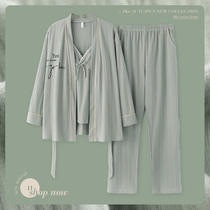 Mrs. Silie sleepwear lady spring autumn pure cotton long sleeves can be worn out of three sets of autumn winter all-cotton 2020 new home clothes