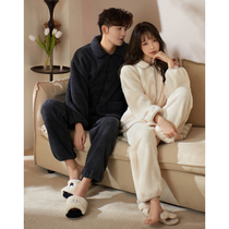 Mrs. Slys wifes home conserved coral suede thickened 2021 The new female white winter deposit can be worn outside the mens pyjamas