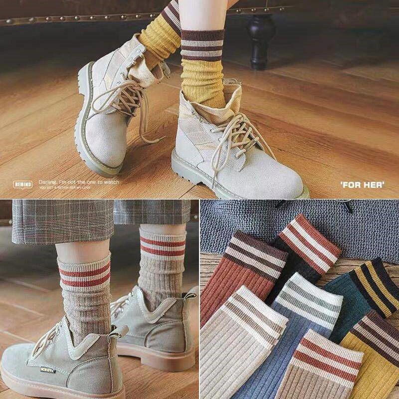 1 5 Double Sox Children Korean version of the Silo Socks Women Socks Autumn Winter Cotton Socks College Wind Day Socks s Long Sox stockings