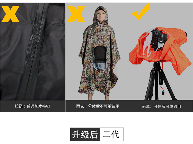 Tongba có thể là loại áo mưa chụp ảnh chia đôi áo khoác ngoài trời cho nam và nữ áo khoác bụi che camera poncho dày - Phụ kiện máy ảnh DSLR / đơn chân máy điện thoại
