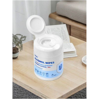 【欧普拉】75度酒精消毒湿巾桶装100抽
