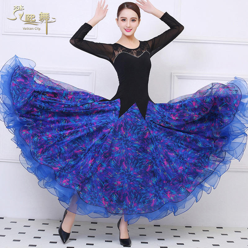 Large Pendulum Dress Ballroom Dress Dancing Dress Dancing Dress Dancing Dress New National Mark Dance Competition Practice Big Swing Morden Dancer Dress-Taobao