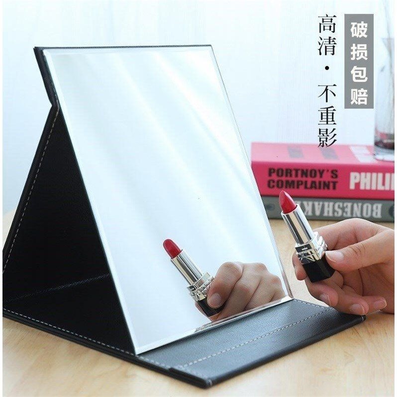Portable Folding Mirror Large Makeup Mirror Folding Student Desktop Makeup Mirror Small Dormitory Simple Desktop Men and Women
