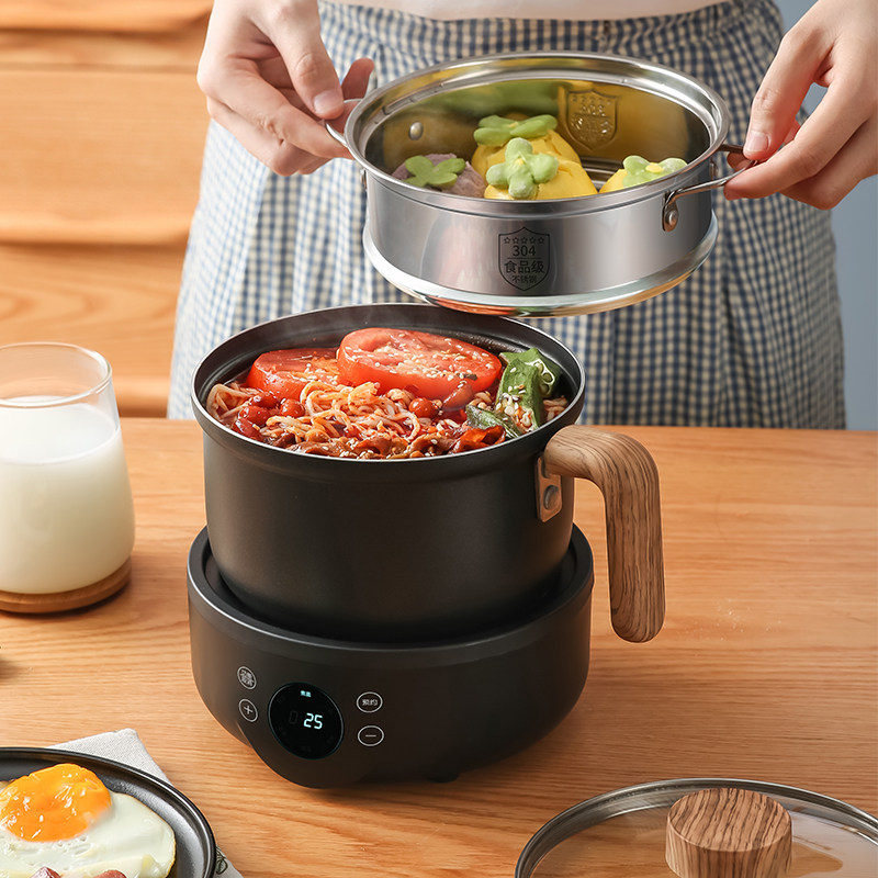 Day-style Two-style smart quick cooking pot Multi-functional dormitory Students Home Electric hot pot Cooking Pot not Covered With Pan 1 8L