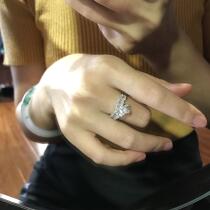 (Winston)Exquisite shiny cost-effective ~ Medium rock sugar diamond row ring 18k gold ring