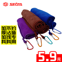 Thickened fishing towel strong water absorption non-stick bait hand towel easy-to-wash quick-drying fishing special fishing gear accessories for fishing