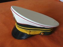 838789 old GA traffic police traffic creamy white Verdine Spring and Autumn big brim hat big cap rare collection