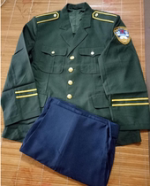 90s green upper and lower blue imitation wool Verdine classic collection of police and civilian well-aged spring and autumn small lapel uniforms
