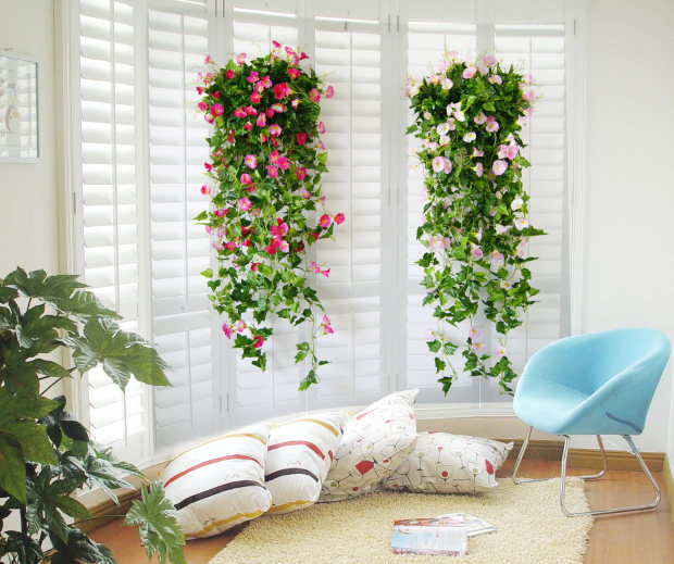 Hoa sắt rèn hoa treo tường lọ hoa giỏ hoa mây mây hoa nhân tạo hoa retro hoa giỏ hoa - Vase / Bồn hoa & Kệ chậu trồng cây trong nhà