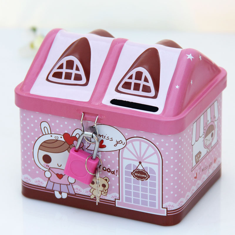 Creative children's gift iron belt lock piggy bank piggy bank birthday return gift kindergarten prize activity small gift