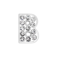 8 -миллиметровый хром полный бриллиант буква B