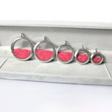 Стеклянный открывающийся кулон из нержавеющей стали, подвеска, 38mm, цвета киновари