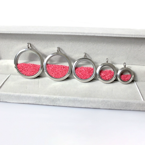 Стеклянный открывающийся кулон из нержавеющей стали, подвеска, 38mm, цвета киновари