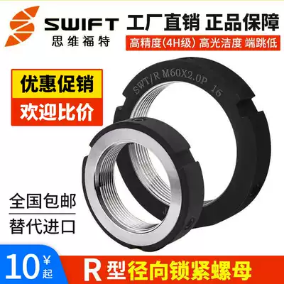 SWT R type radial precision locking anti-loosening round nut cap locking ball screw CNC machine tool bearing