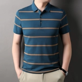 Мужская тонкая хлопковая футболка polo, короткий рукав, для мужчины среднего возраста