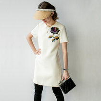 BEEWOOD Biwutong original design womens silk wool heavy industry embroidery sequins beaded embroidery dress