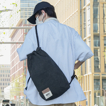 Large capacity canvas bag mens Japanese retro crossbody bag multifunctional casual fashion shoulder bag student couple shoulder bag