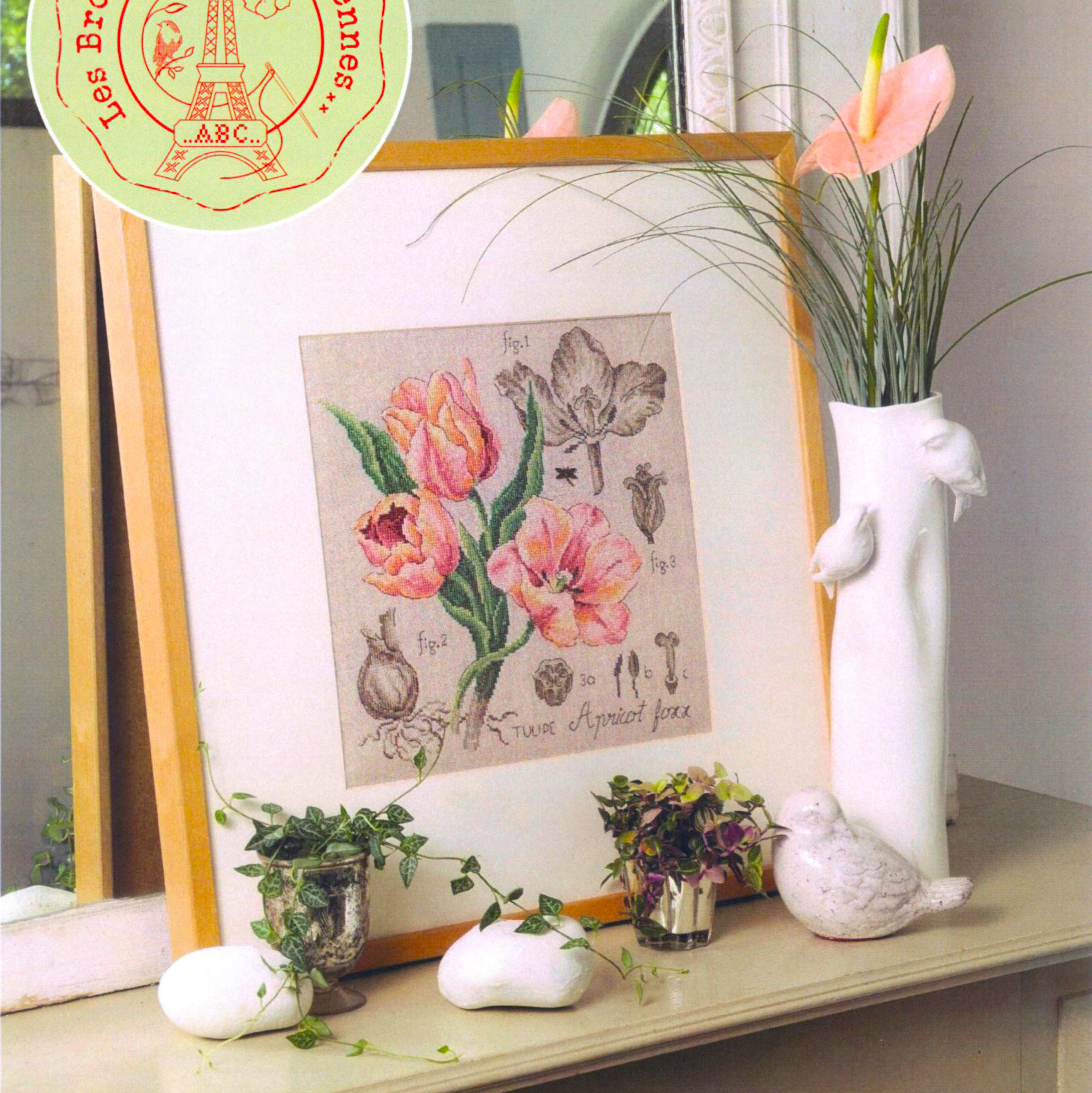 Imported DMC Cross Embroidery Autonomous Kit Drawing Print DFEA Shadow Flower - Tulip hanging