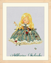 Import original drawings Print France Import DMC Cross embroidered self-assorted cloth Puppet girl