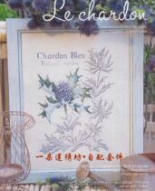 French imported DMC cross stitch self-matching kit drawing printing DFEA shadow flower --- blue thistle