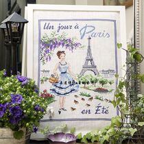 French imported DMC cross stitch self-matching kit drawing printing LBP French Magazine-Paris summer