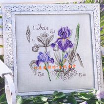 French imports DMC cross embroidered self-matching pieces drawings Print DFEA shaded flowers-purple kite tails