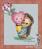Import original drawings Print French imports DMC cross embroidered with small hedgehog