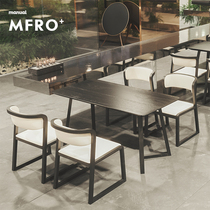 Net Red Sweet Milk Tea Shop Solid Wood Table And Chairs Combined Bar Cafe Cafeteria Commercial Dining Table And Chairs Hotel Fast Food customization