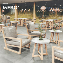 Nordic Solid Wood Long Table Bar Clear Bar Coffee Marble Sofa Dining Table And Chairs Composition Hall Restaurant Sweet Milk Tea Shop