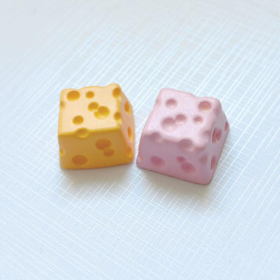 Yellow cheese personalized customized keycap machine keyboard cap OEM height esc Pink cheese keycap resin material