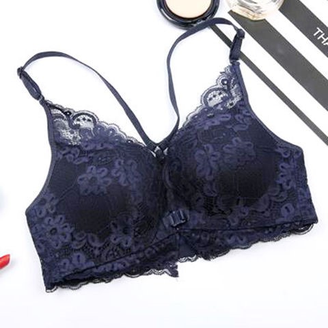 Set (không vòng thép phía trước khóa đồ lót) sexy thu thập vẻ đẹp trở lại ren áo ngực đồ lót womens mảnh duy nhất.