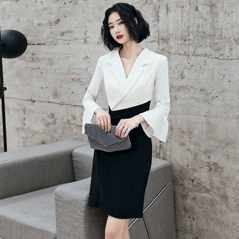 Evening gown female name Yuanyan temperament everyday can wear banquets foreign dress light extravagant and high-end design feeling foreign dress