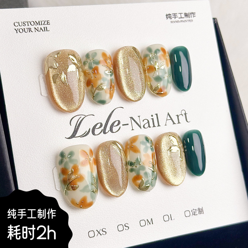 [in Stock] Lele New Model [Starry Splendor] Handmade Wearable Nails, Personalized Pure Hand-Painted Style, Hot Selling