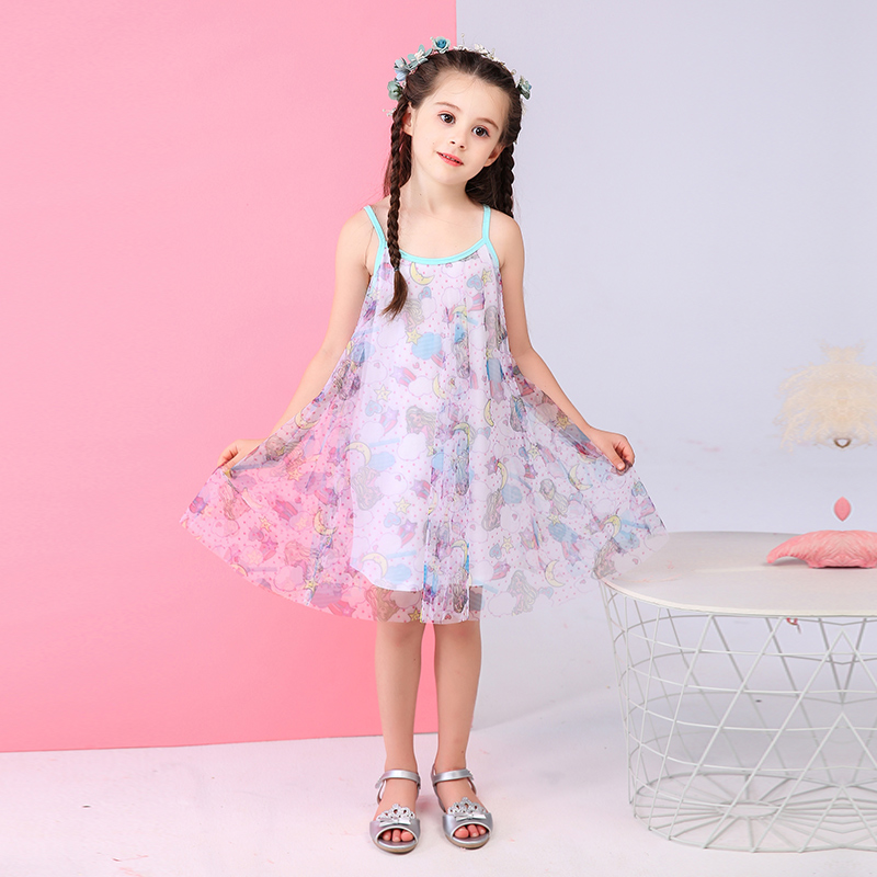 Barbie Summer Outfit mới cho trẻ em gái dễ thương sling vest váy mùa hè bé công chúa váy.