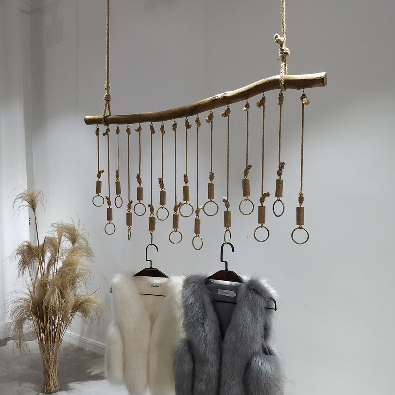 Clothing store display frame branch linen decoration ring hook hanging side hanging side hanging hanging hanging frame vintage clothing frame