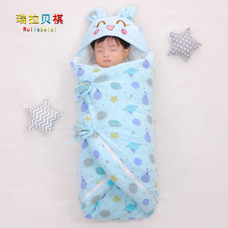 Baby hug quilt thickened in autumn and winter to go out wrapped quilt newborn swaddle baby sleeping bag dual-use baby blanket wrapped towel supplies