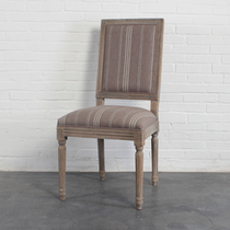 American Country Oak full dining chair log home adult back chair cafe restaurant vintage old chair