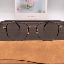 High-end ultra light fashion polygon trend men and women full frame pure titanium art neutral myopia frame 68287