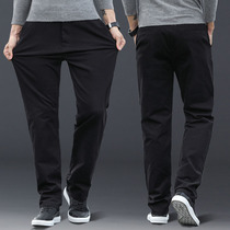 Spring gray pants mens casual pants straight loose cotton stretch pants Joker twill trousers summer thin