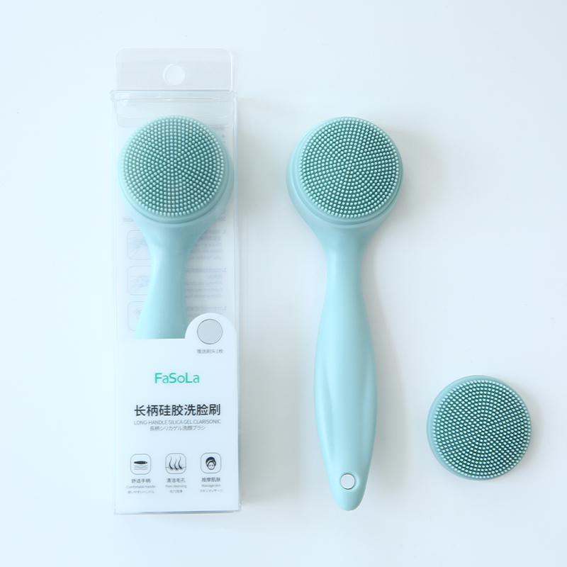 Japanese fasola silicone face wash brush female manual soft hair cleansing brush cleaning pores to blackheads wash face brush artifact