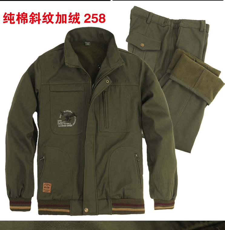 Quần áo bảo hộ lao động phù hợp với nam mùa thu và mùa đông dày hàn chống hàn chống mài mòn cộng với nhung bảo vệ quần áo áo ngụy trang áo khoác pijama nam