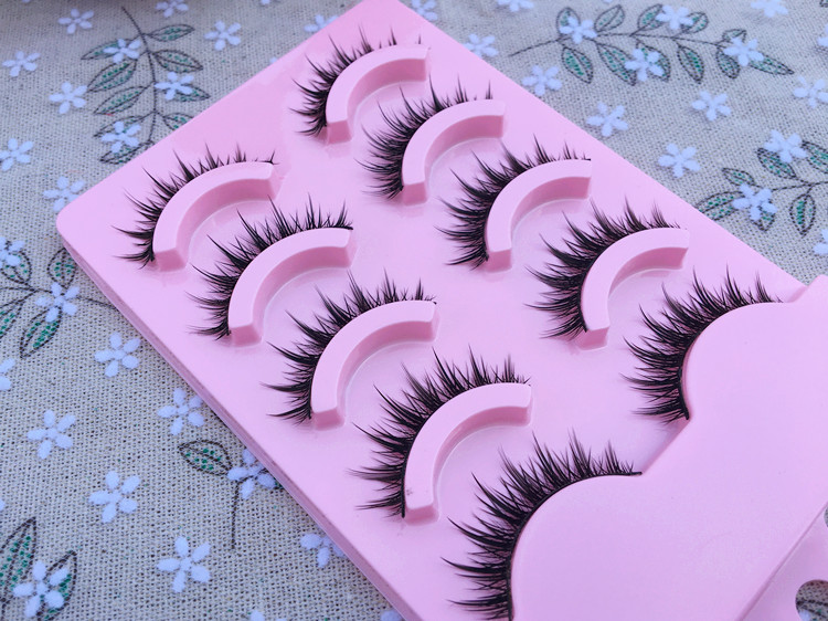 Mua hai tặng nhựa mua ba tặng một 5 miễn phí 088 lông mi giả tự nhiên chéo dày và trang điểm màu nude thật gel kích mí